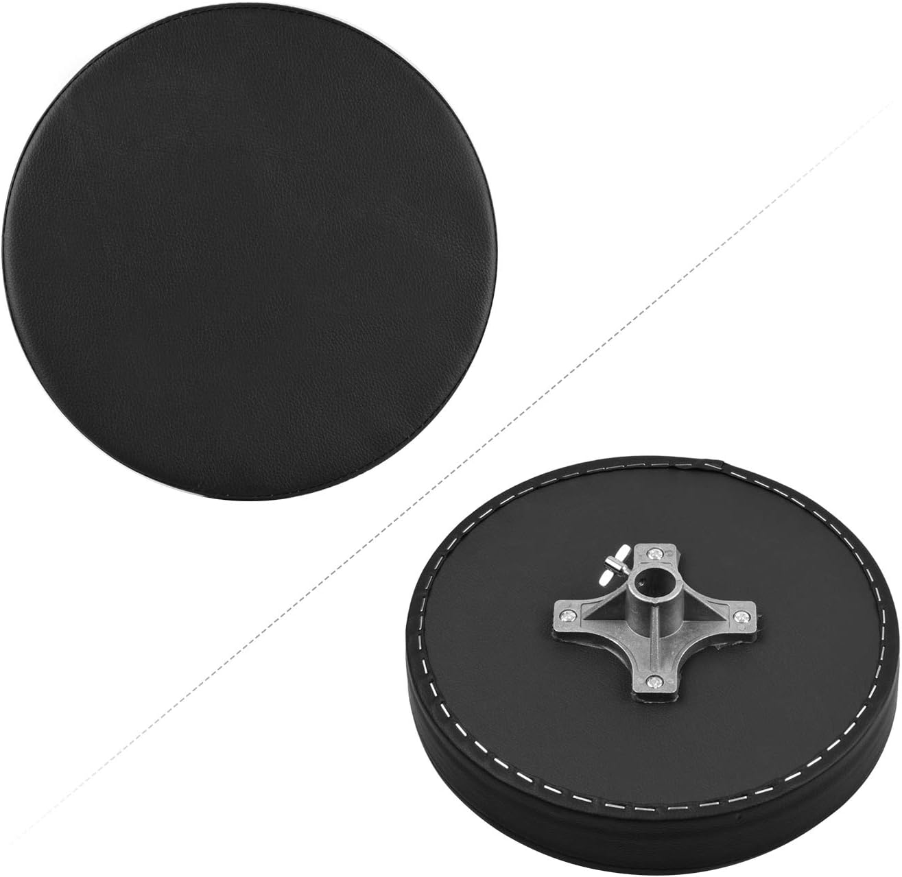 ACAGALA Universal Drum Throne round Padded Drum Seat Stool Double-Braced Stainless Steel Legs Anti-Slip 5 Levels Adajustable Height for Adult Drummers