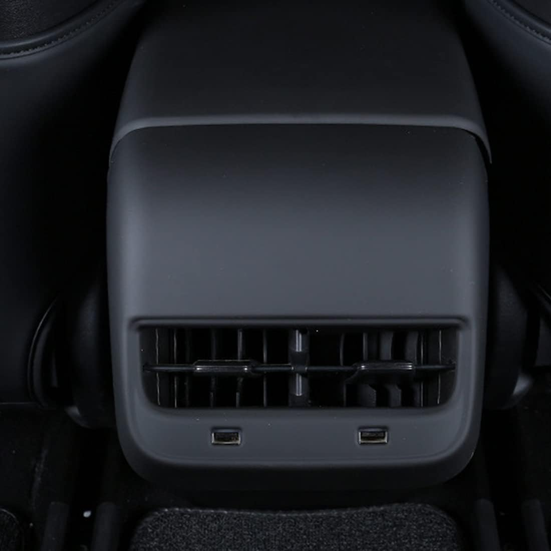 Wocch Black AC Vent Cover Rear Center Console Air Vent Covers Car Rear Armrest Box Air Conditioning Vent Outlet Trim Frame for Tesla Model 3 & Model Y, Interior Accessories image number 2