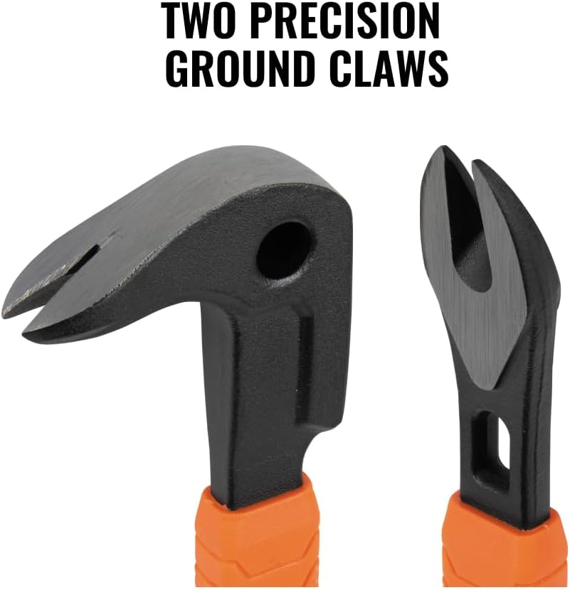 Klein Tools 66091 Integrated Dimple Nail Extractor Heavy Duty Carbon Steel Bar for Cats 8" image number 3