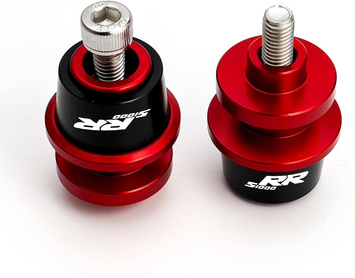 2PCS 8MM MOWOK Swingarm Sliders Spools Fits for S1000RR S1000 RR HP4 S1000XR S1000R Motorcycle CNC Swing Arm Stand Screw (Red) - Red image number 4