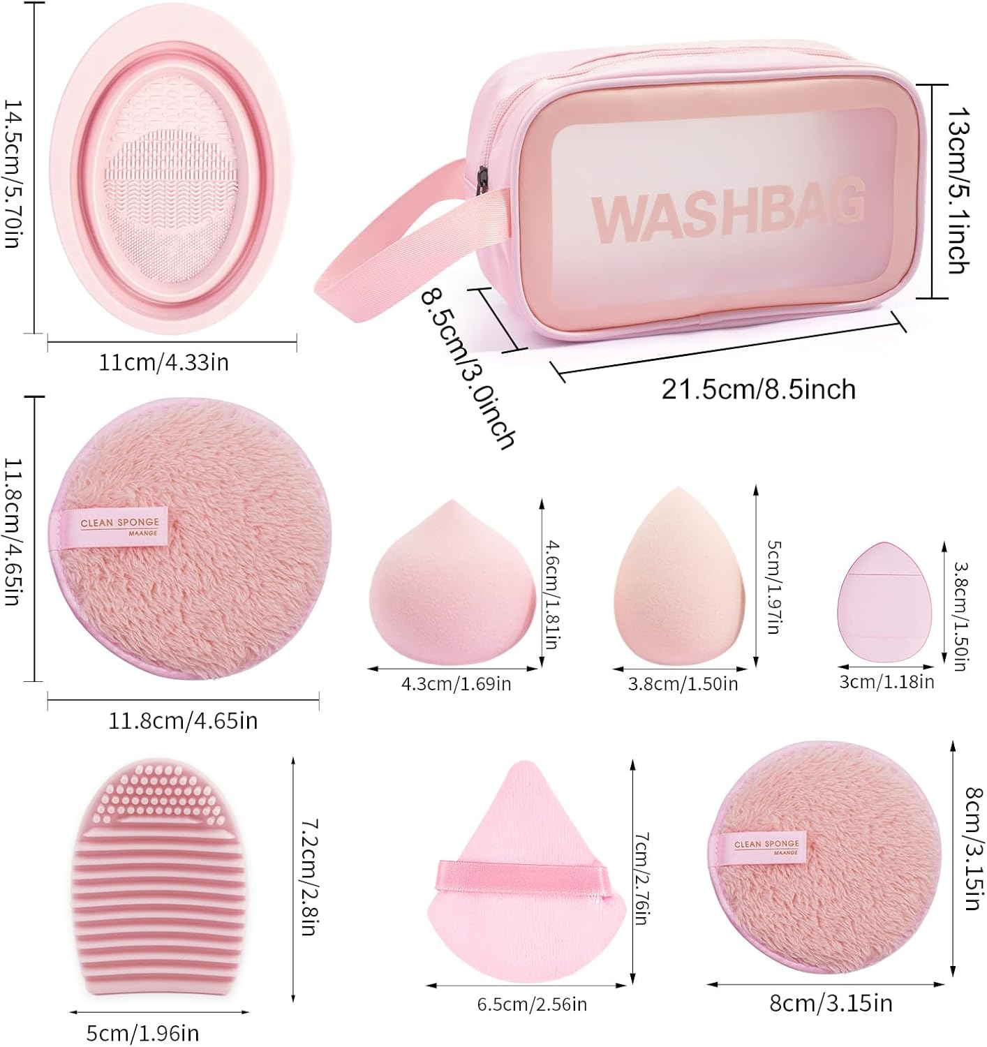 MAANGE 37 Pcs Makeup Brush Set Premium Synthetic Make up Brushes Foundation Eye Shadow Powder Concealers Brushes Set for Beginners Professional Makeup Tool Set (Pink) - Pink image number 3