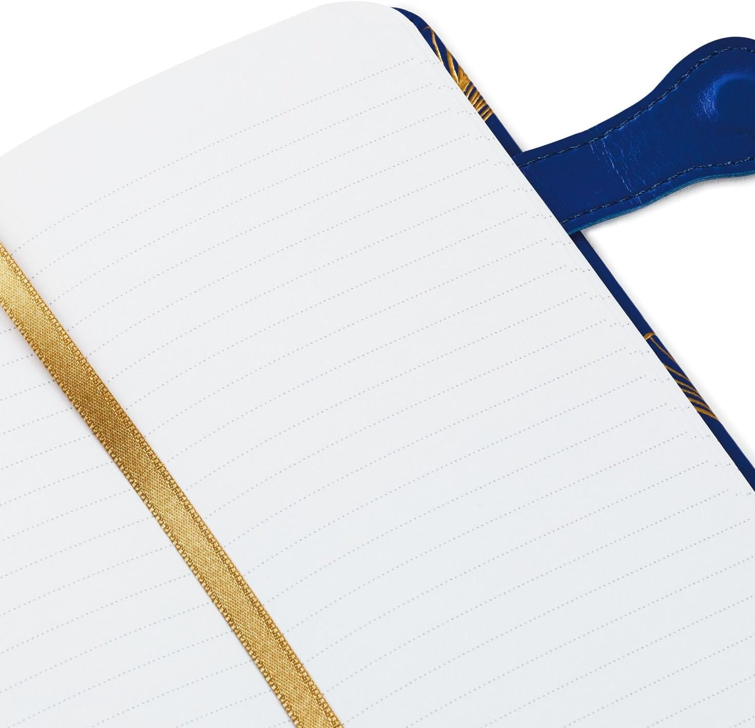 Hallmark Gingko Leaves Slim Journal - Hardcover Notebook - with Ribbon Bookmark - Regal Dark Blue Diary with Gold Foil Ginko Leaves image number 3