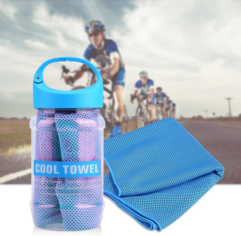 Cyrank Cooling Towel, Cooling Towels for Neck and Face, Ice Towels for Sports Soft Breathable Microfiber Cool Towel for Fitness, Camping, Running, Workout(Blue) - Green image number 2