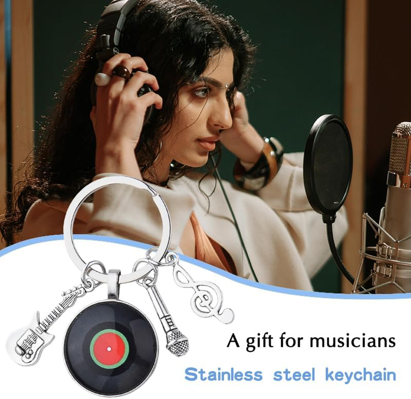 Music Themed Gifts for Musicians Singers Music Note Keychain Gifts for Music Choir Teacher Appreciation Gifts for Best Friend Birthday Gifts for Music Lovers Gifts for Men Son Microphone Keychain Gift image number 5