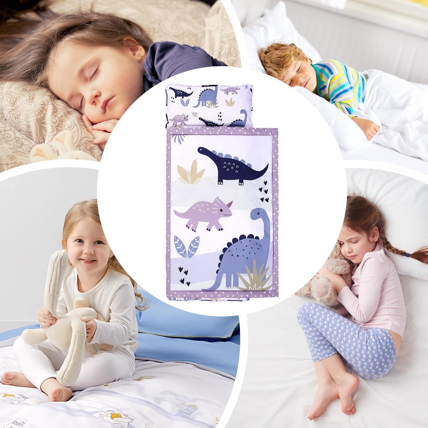 Nap Mats for Preschool,Removable Child Sleeping Bag for Travel - Children Cartoon Portable Rest Mat for Preschool Travel Camping Naptime Slumber Bedroom Home - C image number 3