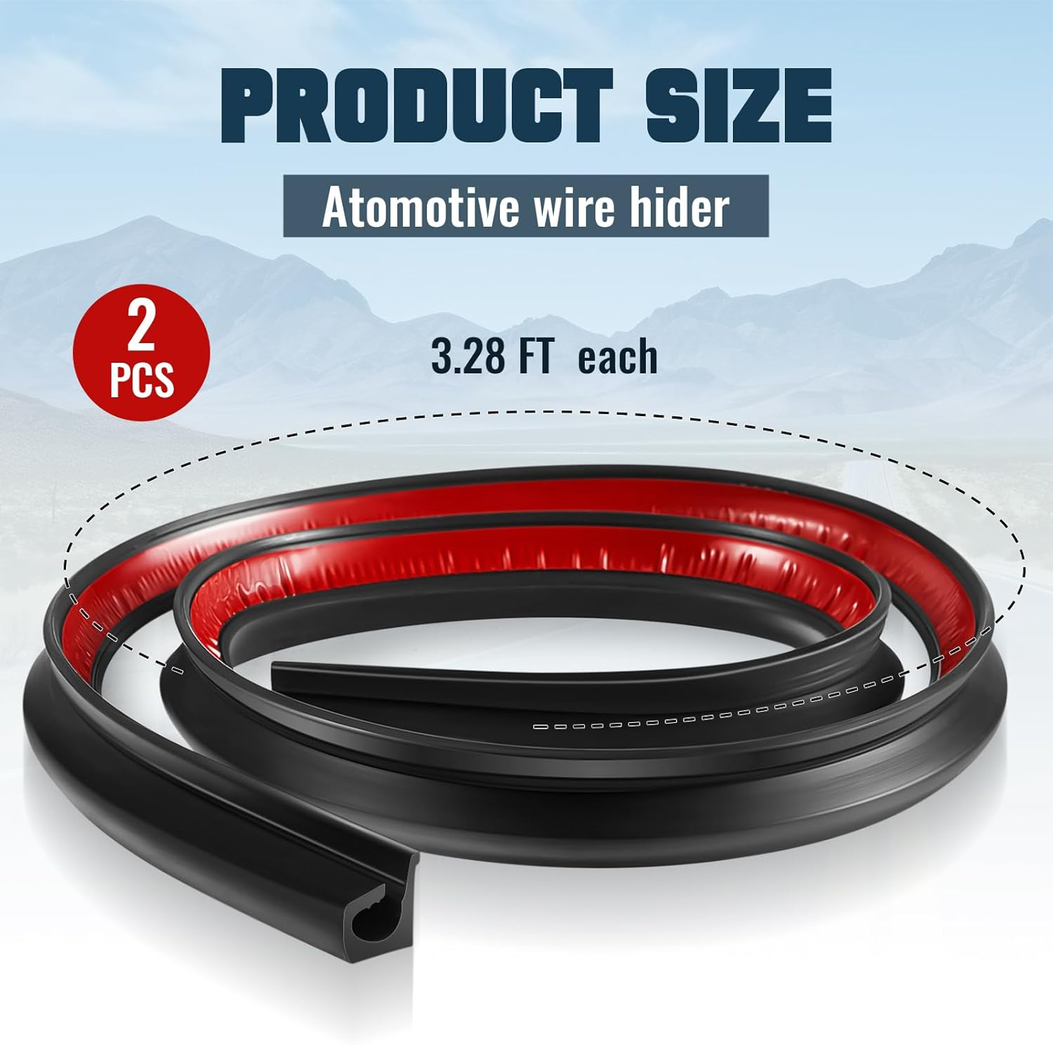 Saysurey 2 Pcs Car Wire Hider Two-Light Switch Kit Total 6.56 Ft Car Concealed Wire Cover for Roof Light Bar with Adhesive Backing for Hide Roof Rack Light Bar image number 5