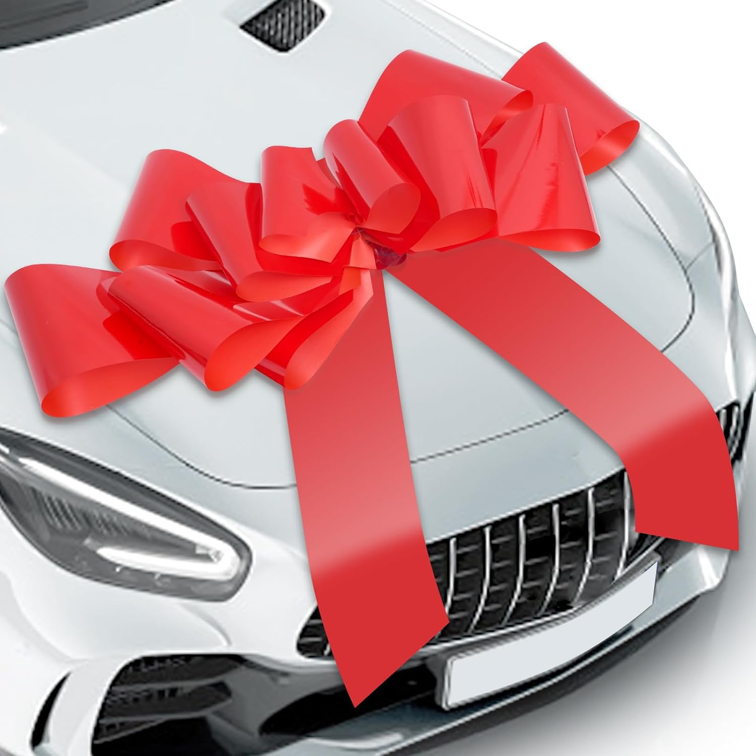 30 Inch Giant Car Bow &ndash; Big Red Bow for Car Decor, Wedding, Presents & Party Decorations &ndash; Large Gift Wrapping Decoration image number 6