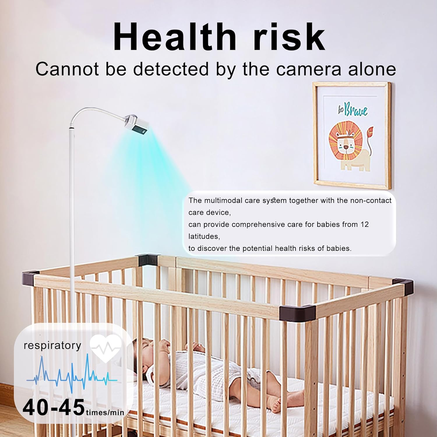 Lfcforldx Pro Smart Baby Monitor & Flex Stand - 1080P Wi-Fi Video Camera, Sensor-Free Sleep & Breathing Motion Tracker, 2-Way Audio, Sound/Motion/Cry Alerts, Night Vision, and Breathing Band image number 1