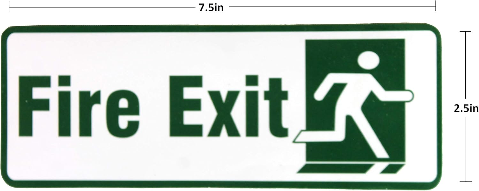 Esplanade Fire Exit Door Sign Sticker Decal - Easy to Mount Weather Resistant Long Lasting Ink (Size 7.5"X2.5") (Fire Exit Green(7.5"X2.5")) image number 3