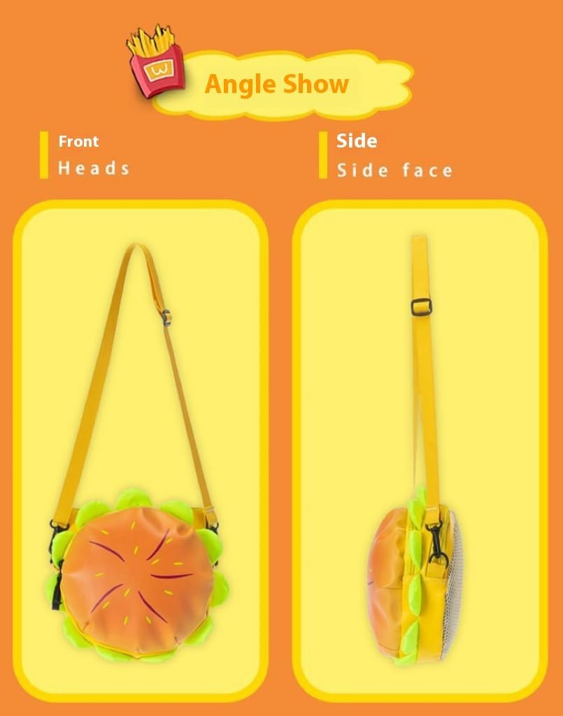 RRISETAG Cheeseburger Backpack, Funny Yellow Cartoon Space Cheeseburger Backpack - Cute Design - Shoulder Bag image number 5