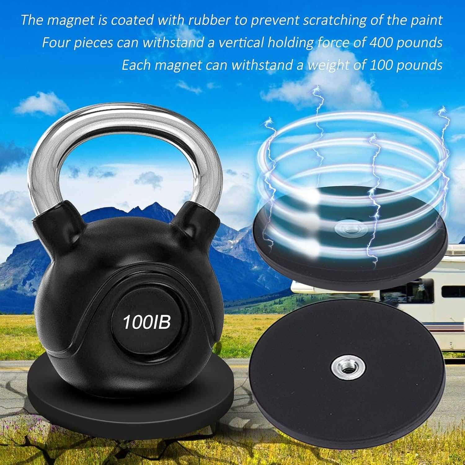 Magnetic Roof Mount for Gen 3, Stainless Steel Heavy Duty Satellite Mounting Kit image number 1