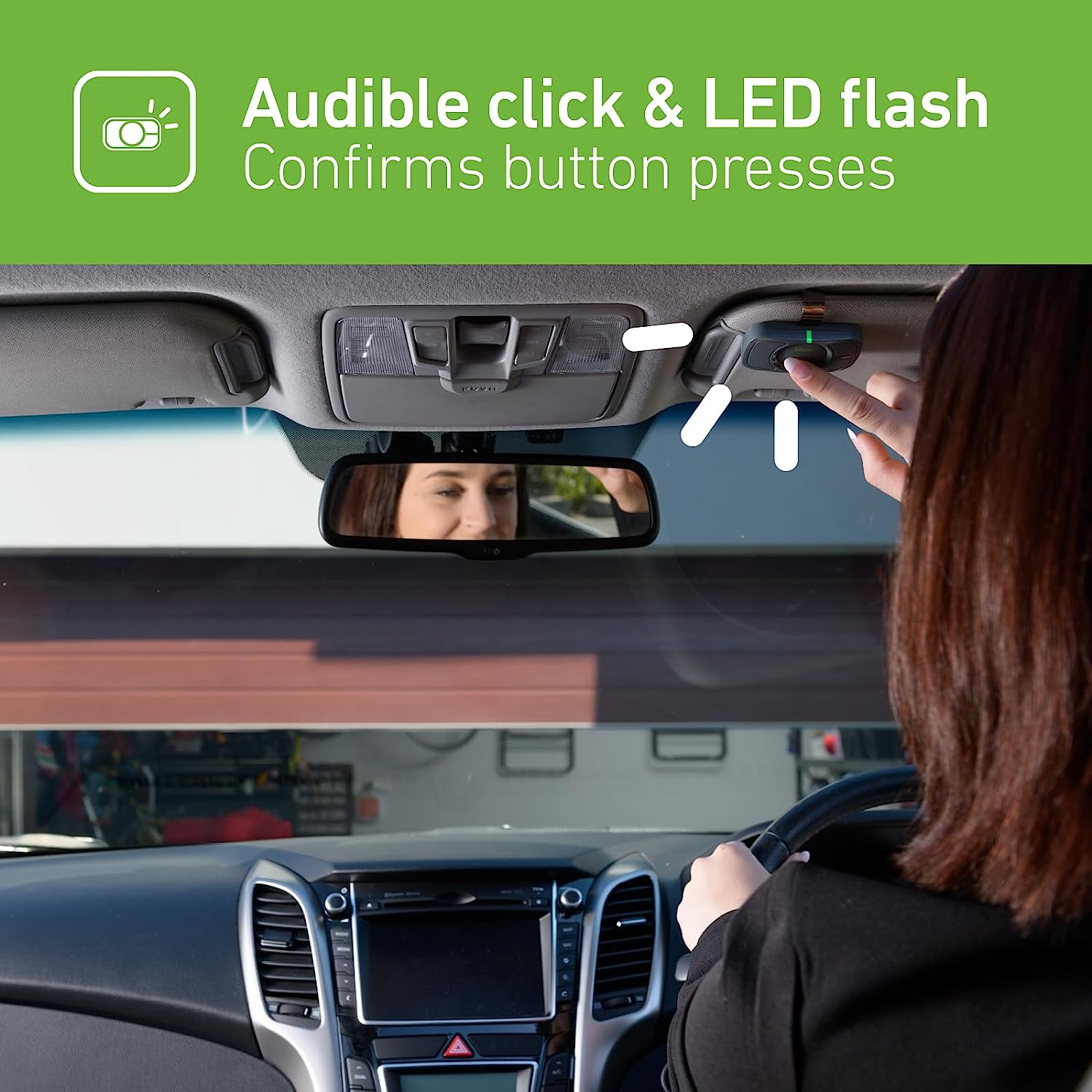 Merlin E964M Four Button Car Visor Garage Remote Control (Security+2.0 & Security+) Compatible for Merlin & Chamberlain Garage Door Openers, Control 4 Garage Door Opener, Car Visor Clip Included