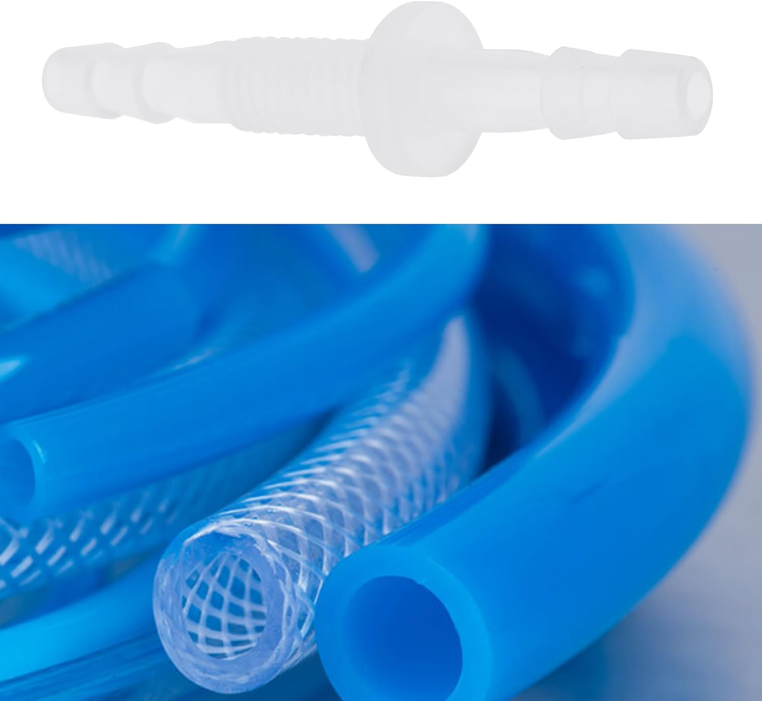 4 Set 4-M6-4 4Mm Dual Ended Plastic Hose Barb Bulkhead Fitting with Gasket for Inner Diameter 4Mm Hose Hex Barbed Union Splicer Adapter for Water Fuel Air Applications image number 1