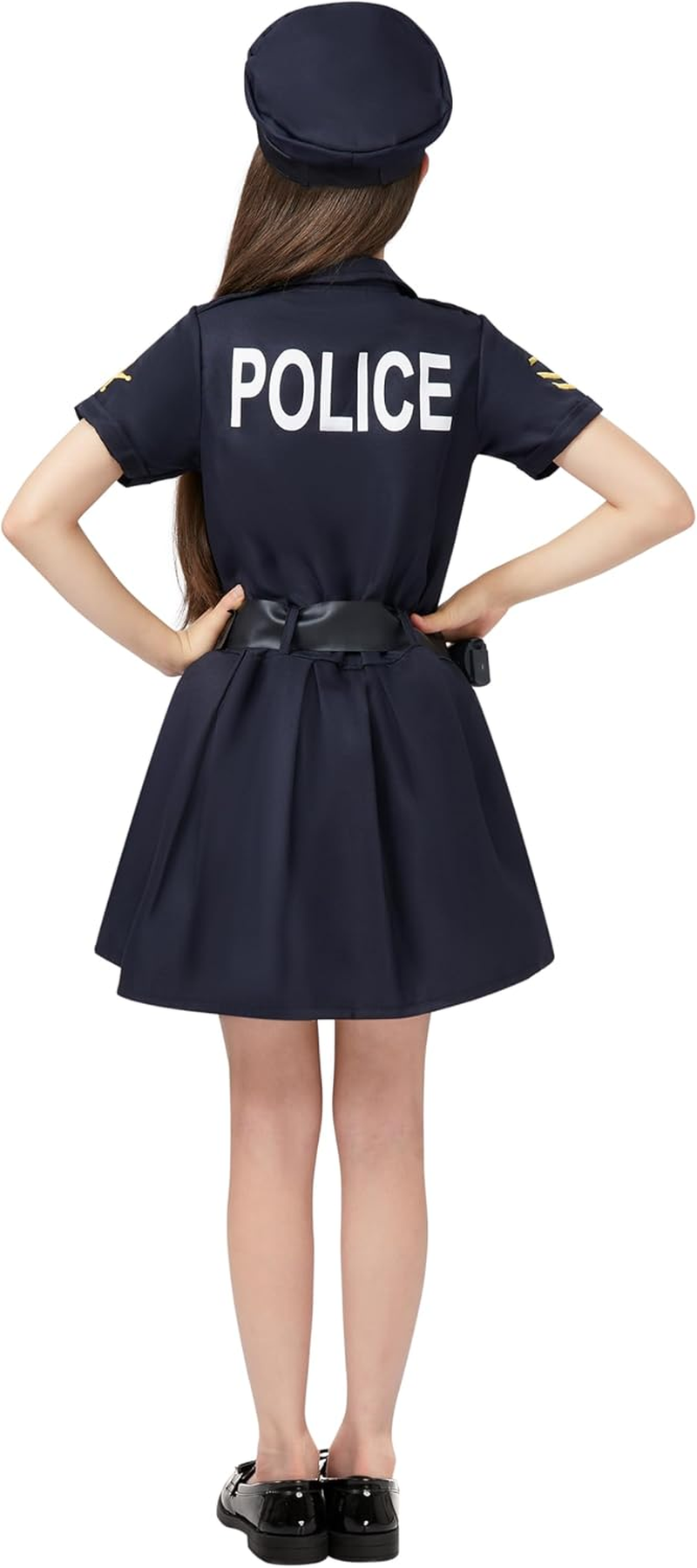 Spooktacular Creations Halloween 14PCS Police Costume for Girls, Girls Police Officer Costume with Toys, Kids Cop for Cosplay image number 4