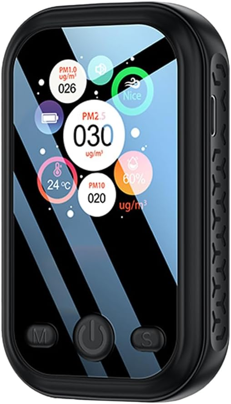 Indoor Portable PM2.5 PM10 PM1.0 Airquali Multifunctional Home a Hygrothermograph Airquali Household Airpollution Black image number 4