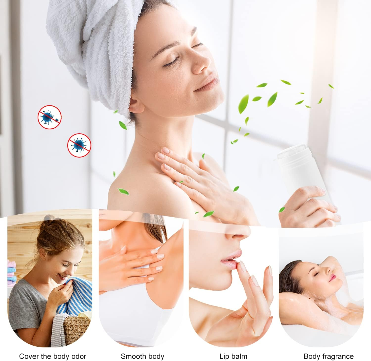 60Ml/2Oz Plastic Deodorant Containers round Twist up Empty Bottles Refillable Stick Deodorant Tubes for Heel Balm Lotion Bar Crayon DIY Lipstick - 8 Pack image number 2