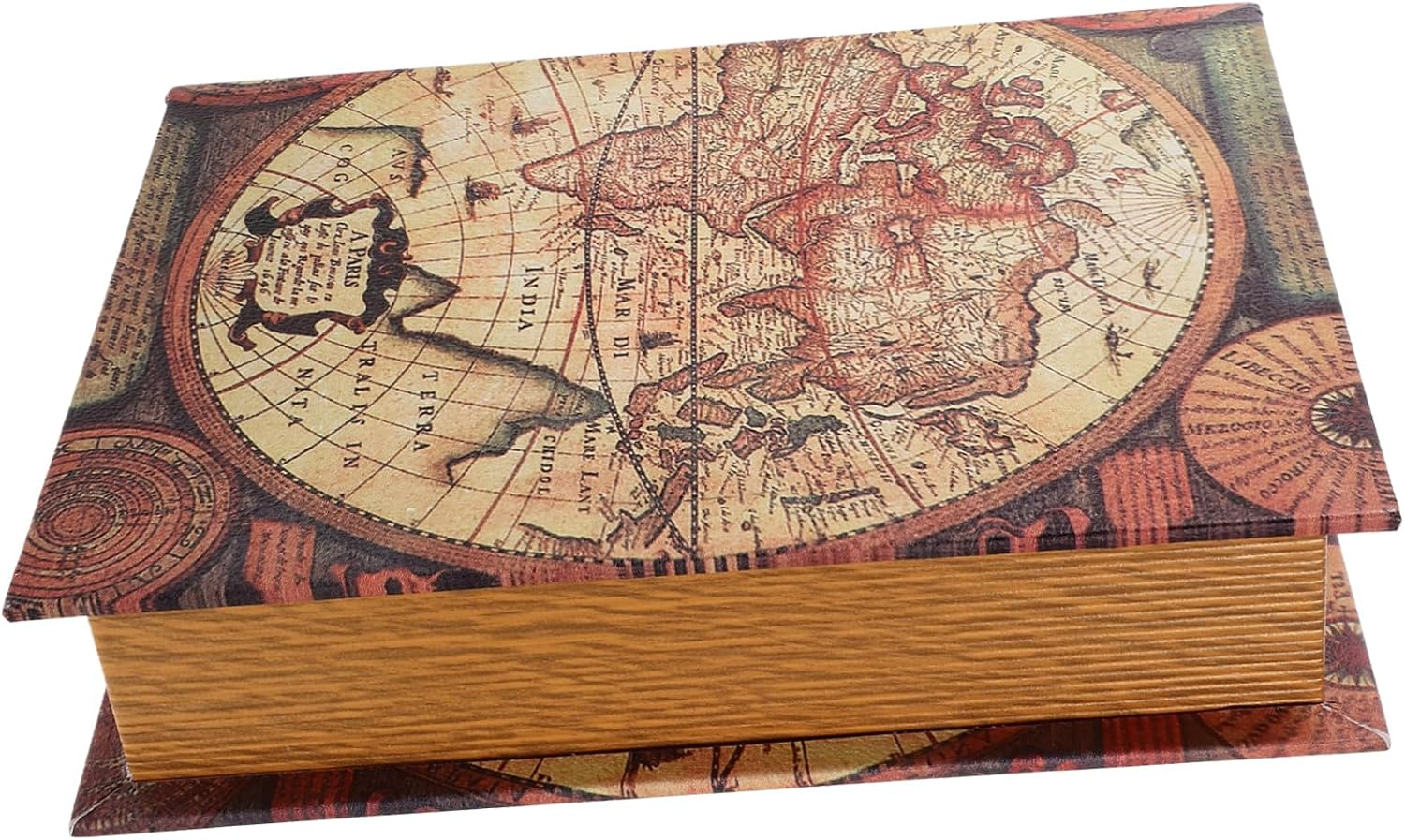 Vaguelly Vintage Faux Book Box Medium Size Rectangular Trinket Storage Box, Antique Style False Book Shaped Organizer, Decorative Bookshelf Prop for Home and Office image number 5