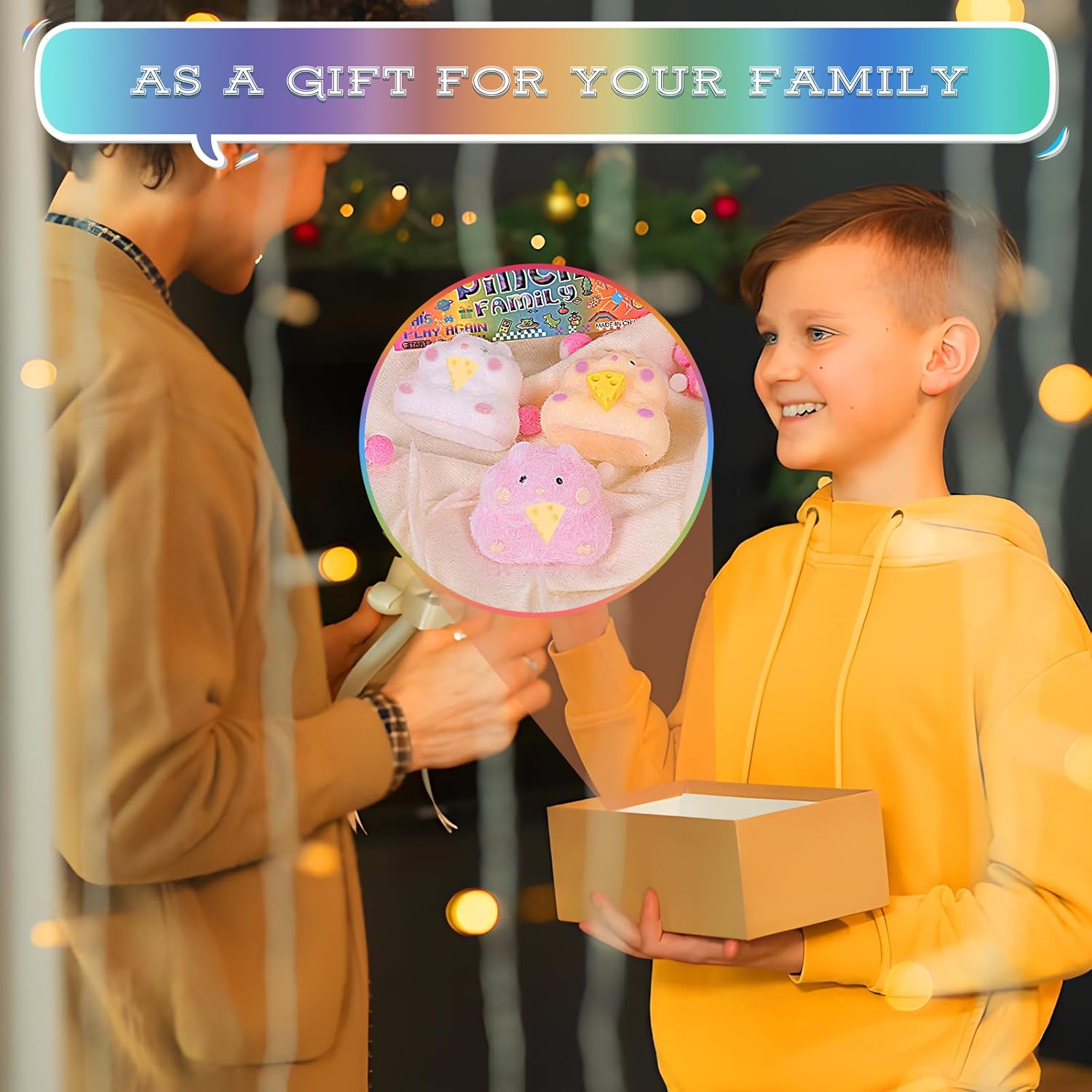 3Pcs Squishy Hamster Taba Cat Squeeze Toys, Cute Soft Cat Paws Stress Relief Toys for Kids Party Favors, Pinch Family, Fidget Toys Suitable for Adults and Kids - Big White image number 3