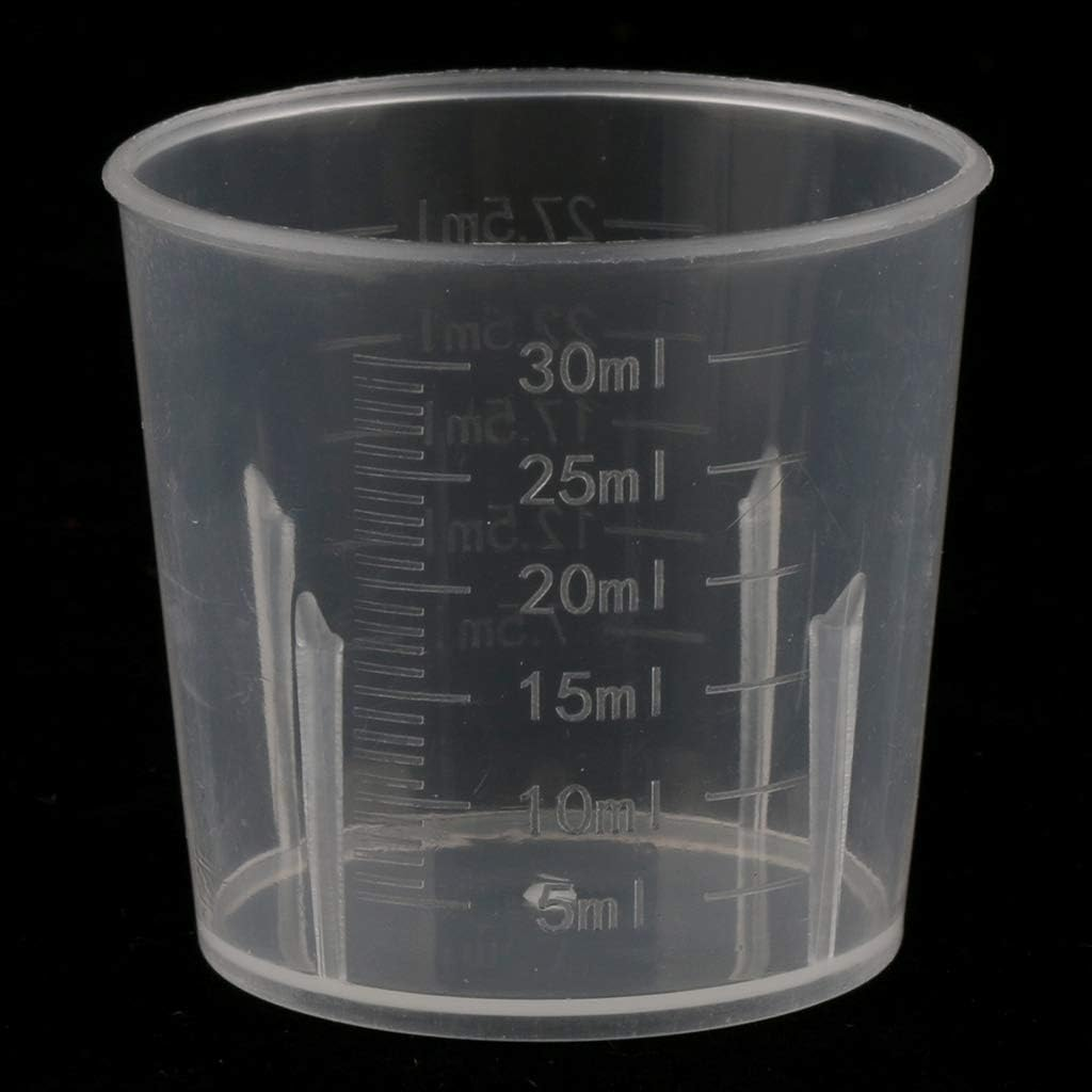 20Pieces 30Ml Clear Graduated Beaker Measuring Cup Kitchen Lab Tool image number 3