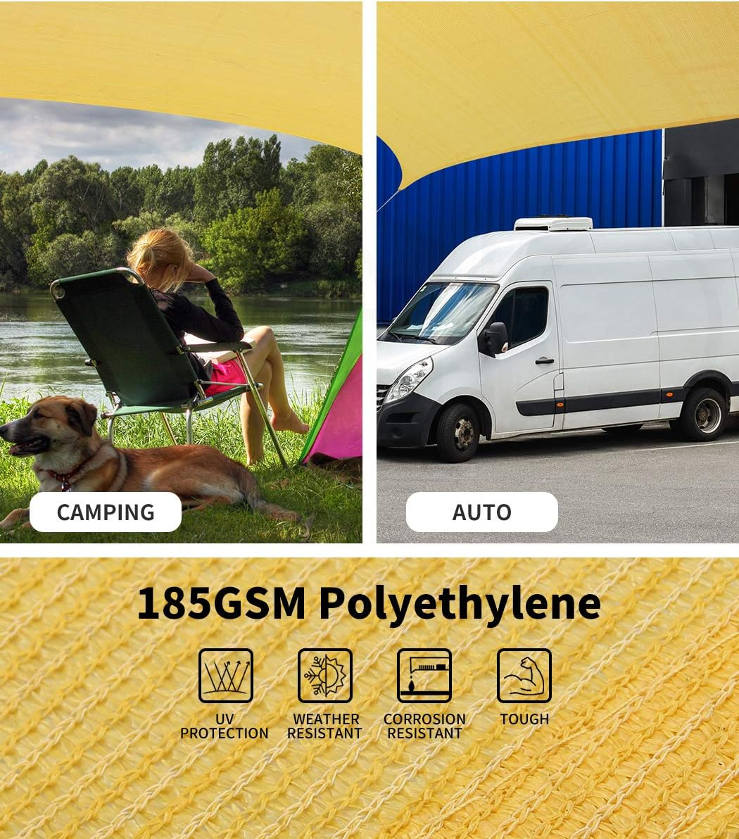 Mountview Sun Shade Sail Cloth Canopy Outdoor Awning Cover Rectangle Sand 5Mx3M image number 4