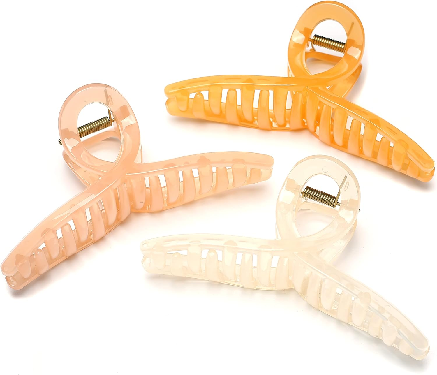 Qingoo Jelly Hair Clip Beautiful Women'S Hair Clip Headpiece Elegant Hair Accessory (Orange) - Beige image number 5