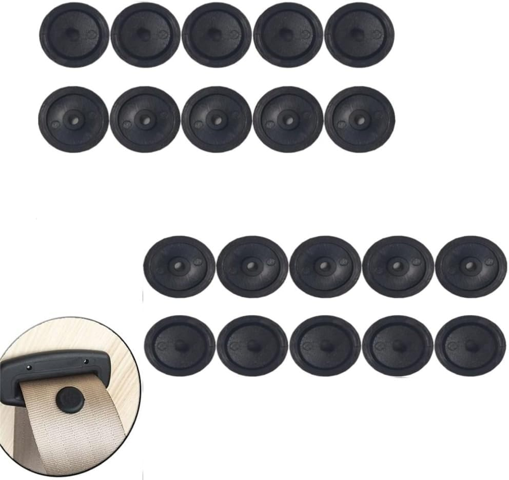 FUNNTY 10 Sets Seat Belt Button, Universal Fit Seatbelt Stopper, Snap-On Seat Belt Button Stop,Snap-On Seat Belt Button Stop, for SUV Truck Automobile(Black) image number 2