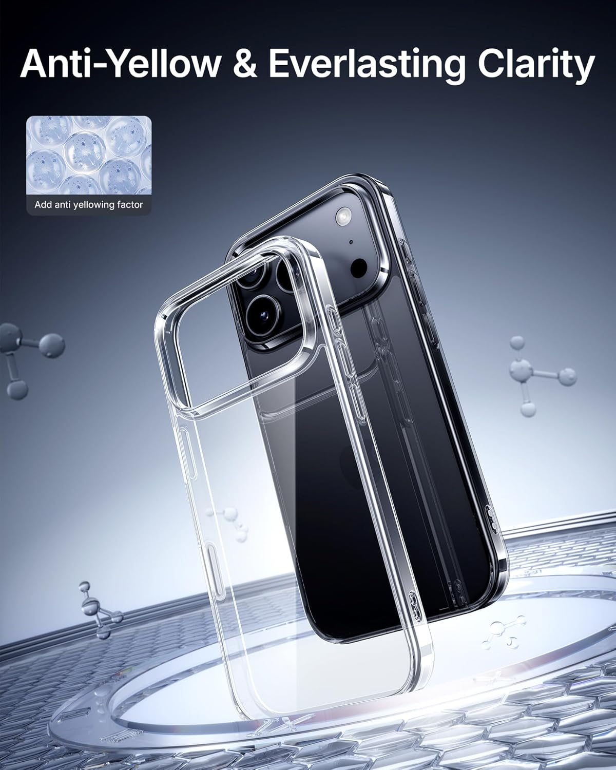 NIMASO for Iphone 17 Pro Case Clear 6.3 Inch, Military Grade Shockproof Drop Protection, Non-Yellowing Slim Thin Phone Cover for Iphone 17 Pro, Clear image number 2