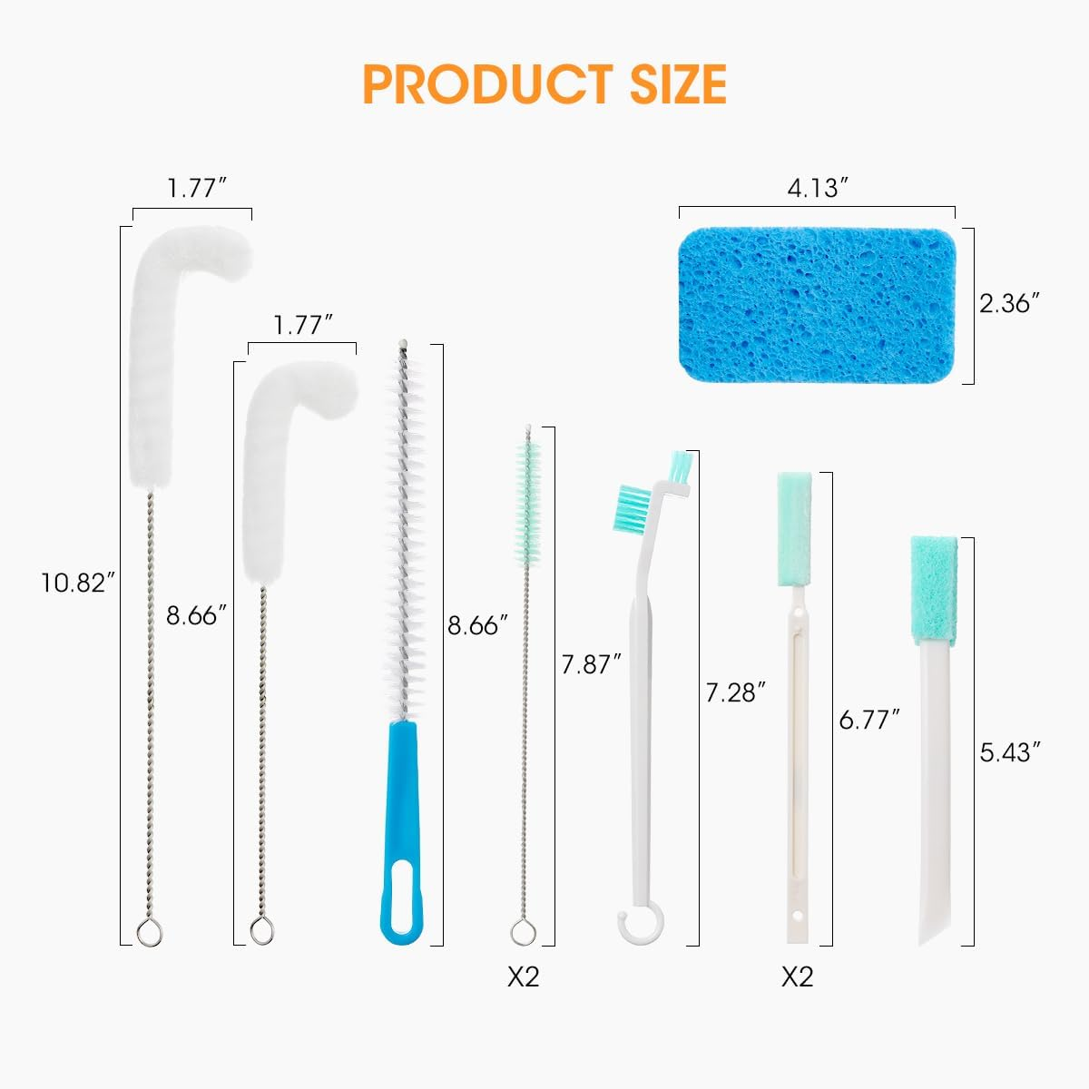 AIEVE Ice Machine Cleaner Brush Sets, 10 Pcs Ice Maker Cleaner Tools Kits with Crevice Cleaning Brush and Scrub Sponge image number 4