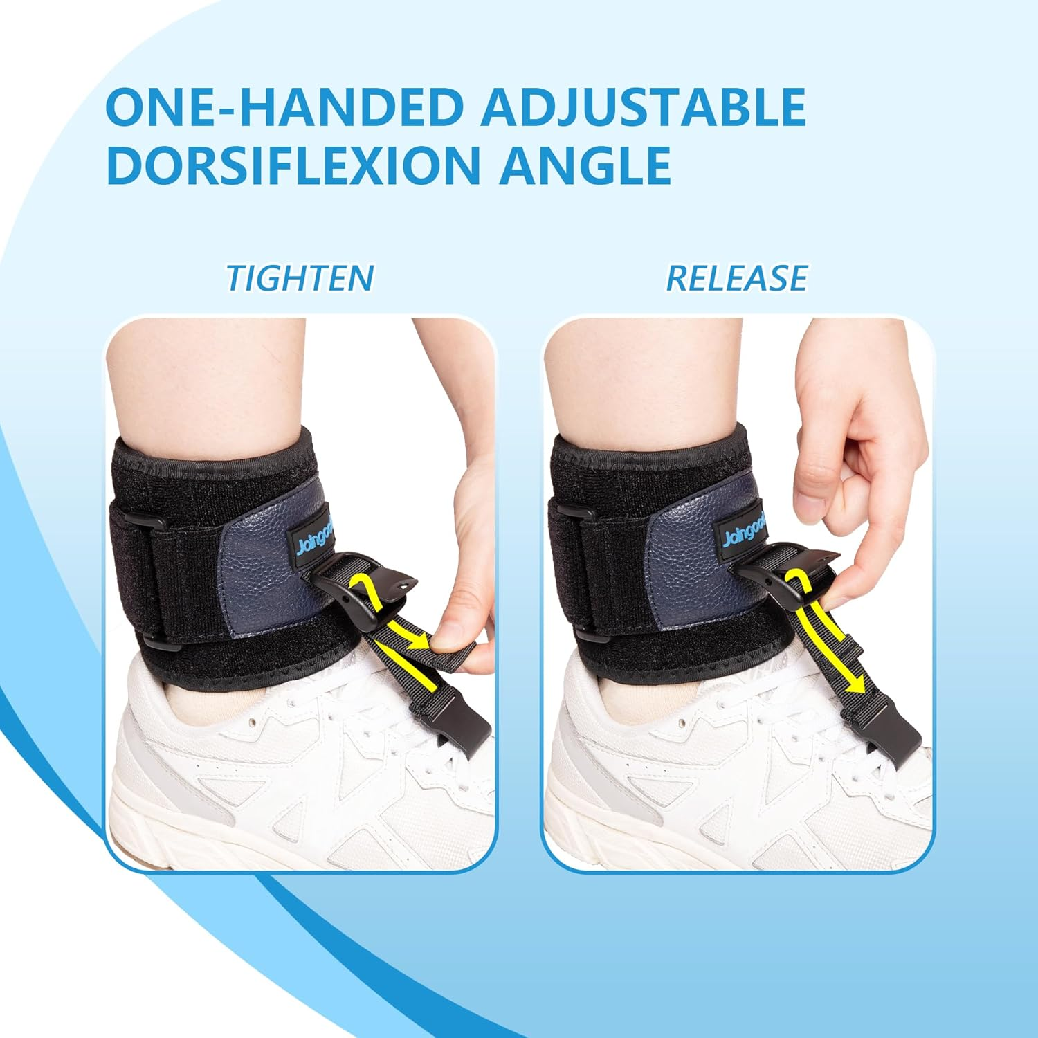 AFO Foot Drop Brace for Walking, Drop Foot Brace for Walking with Shoes, Adjustable Foot Brace for Drop Foot Support, Soft Drop Foot Braces, Fits Left or Right Foot, Women & Men(S/M) image number 4