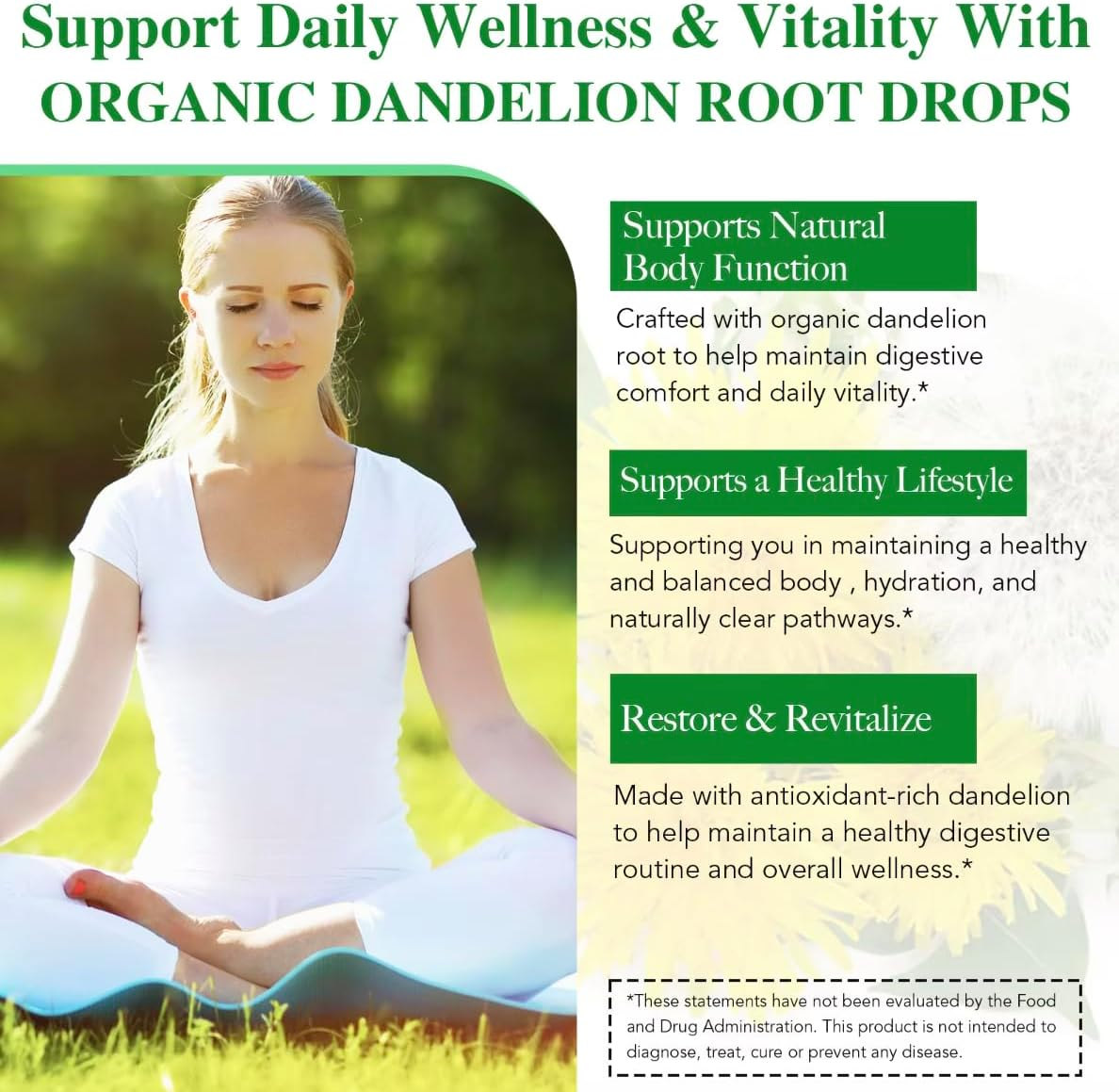 Wild Dandelion Root Liquid Drops &ndash; 100% Natural Herbal Extract &ndash; 60Ml (2 Fl. Oz) &ndash; Dandelion Root Concentrate &ndash; Dietary Supplement image number 4