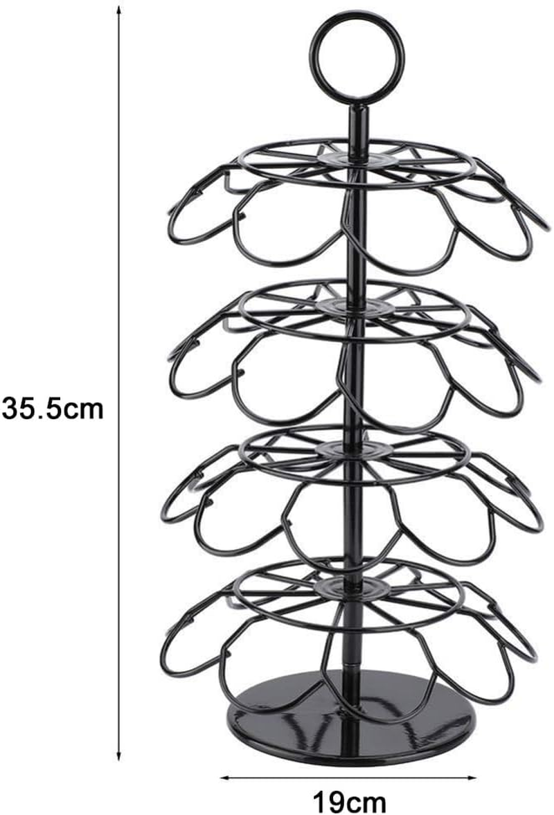MOTRAIN Coffee Pod Holder Stand, Black Steel Rotating Cup Carousel for Home or Office, 4 Tiers, 36 Pods Storage Organizer, Spins 360-Degrees image number 4