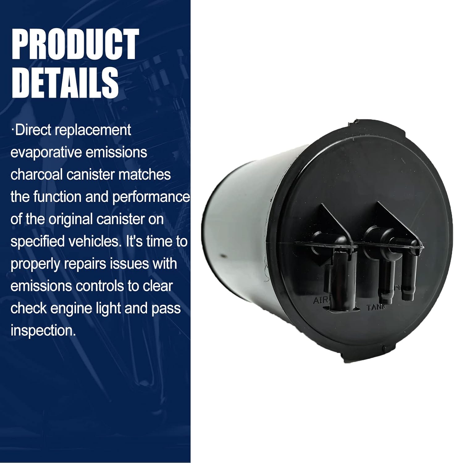 Vapor Canister &lrm;911261 215153 17056542 17113148 for Buick Regal Cadillac Seville GMC C15 Chevy Monza C10 Chevette, Compatible with Select Models (Black) image number 6