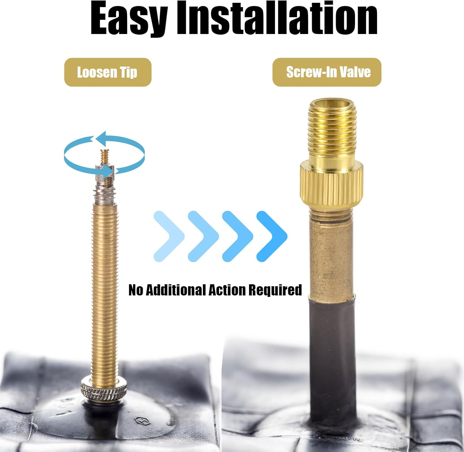 28Pcs Bicycle Valve Adapter Set, Brass Bike Tire Valve Stem Adapter Inflation Kit Accessories for Standard Pump or Air Inflatable Attachment Compressor for Presta Schrader