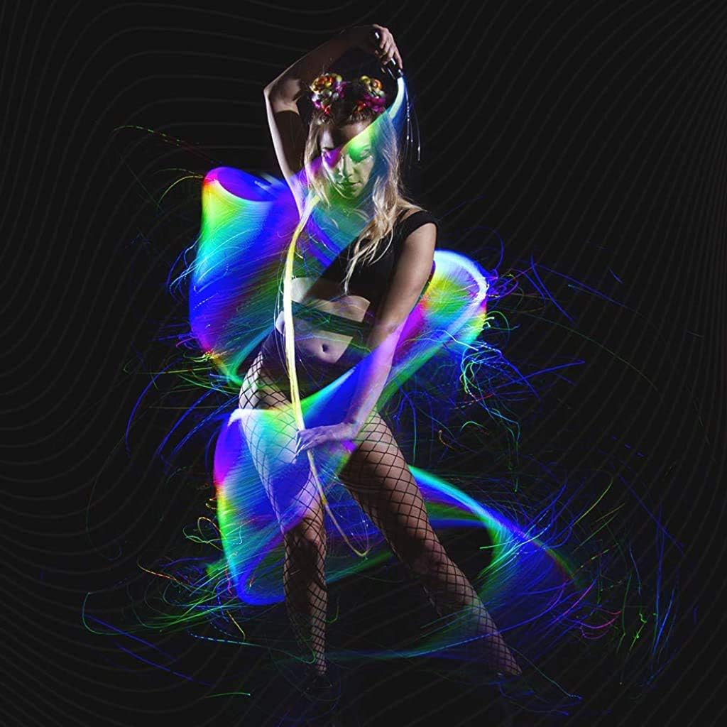 Glofx Space Whip Remix | Programmable Led Fiber Optic Whip | 6 Foot 360&deg; Swivel - Super Bright Light up Rave Toy | EDM Pixel Flow Lace Dance Festival