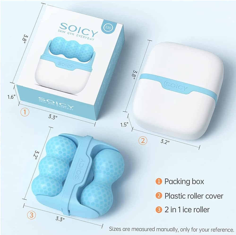 Deashun Ice Roller for Face Eyes,Face Massager Roller with 2 Heads Relief Eye Puffiness, Reduces Wrinkles, Relief Migraine and Minor Injury, Cold Facial Ice Roller Skin Care Massager,Gifts for Women image number 4