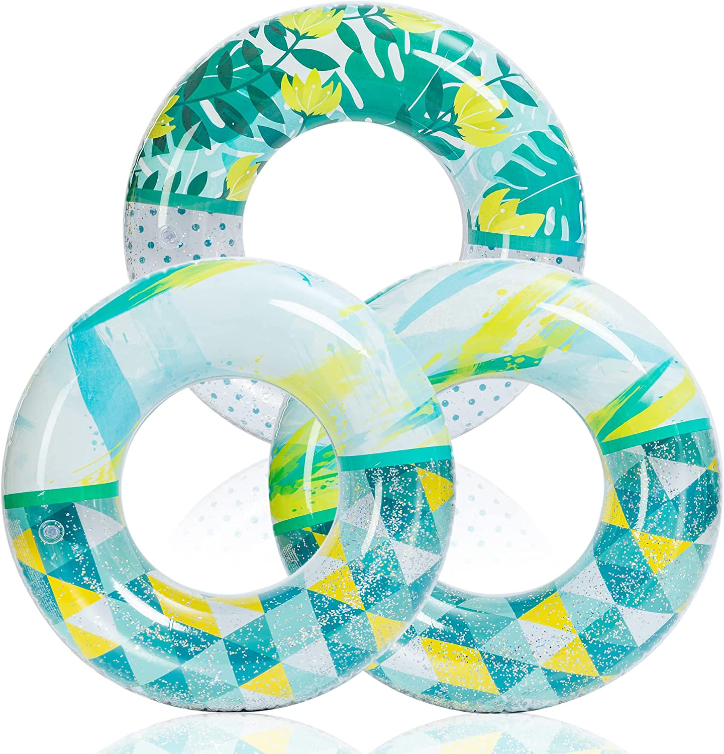 JOYIN 3 Pack Inflatable Pool Floats Tube Rings, Pool Tubes, Floaties Toys, Beach Swimming Party Toys for Kids and Adults image number 2