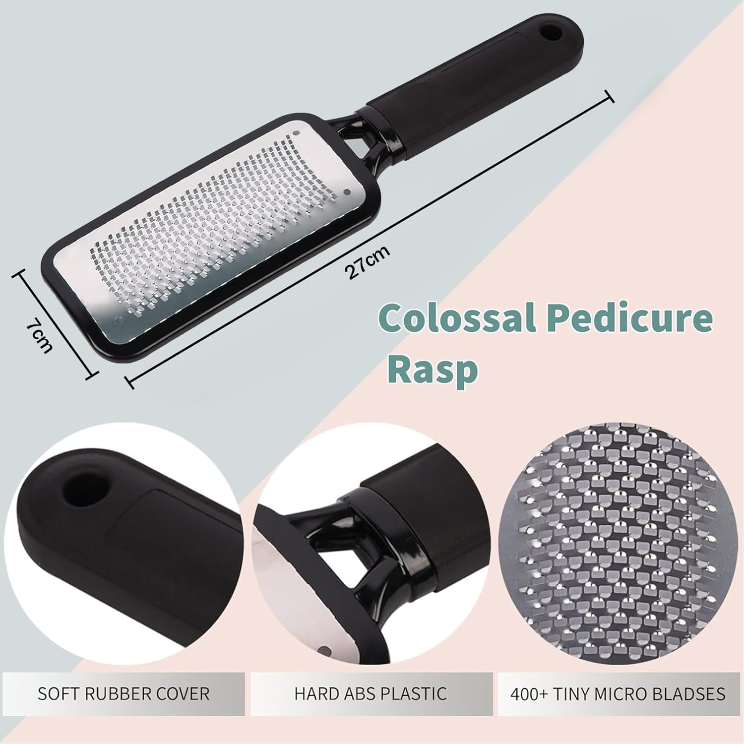 Weidllys Professional Foot Scrubber for Hard Skin - Pack 3 Pedicure Foot File, Foot Scraper & Callus Remover for Feet Leaving Soft & Smooth Heels image number 2