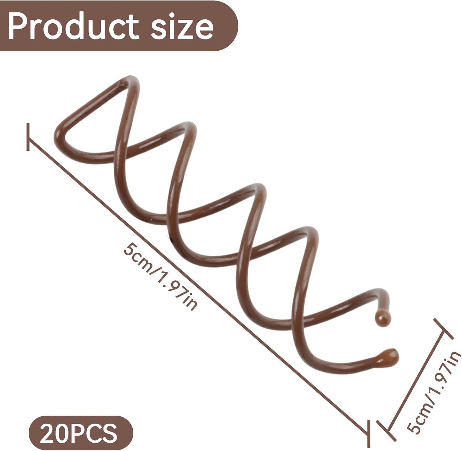 Pack of 20 Hair Spirals, Spiral Hair Clips, Spiral Hairpins, Irregular Hairpin, Bobby Pins, Hair Combs for Plugging, Fixing Bun of Accessories, Spiral Hair Pins for Updo Hairstyles Hairstyle Aid image number 1