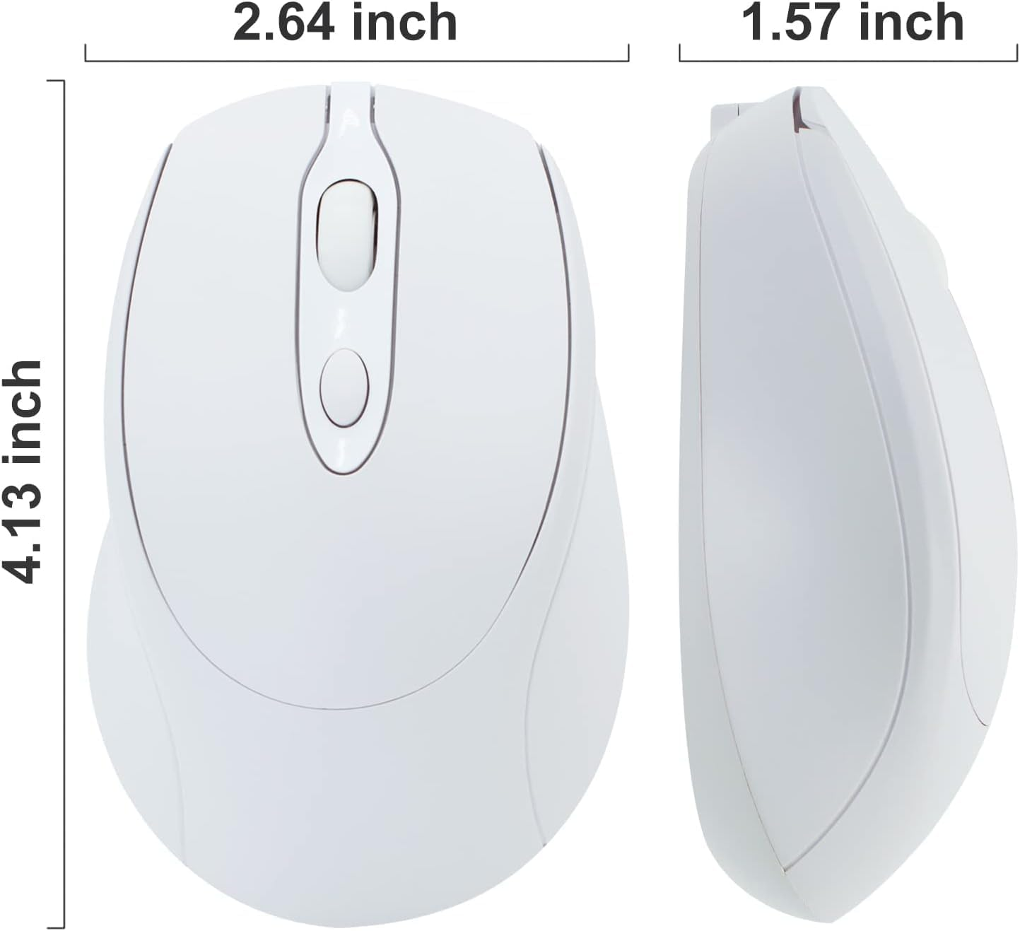 Bluetooth Mouse,Rechargeable Wireless Mouse for Laptop/Ipad/Macbook Pro/Air, Silent Mouse Portable Slim for Surface Pro/Pc/Lenovo/Samsung Tablet (White) image number 6