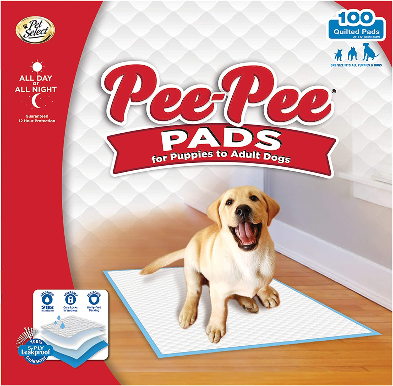 Four Paws Pet Select Pee Pee Pads for Dogs and Puppies 100 Count Standard: 22" X 22" image number 3