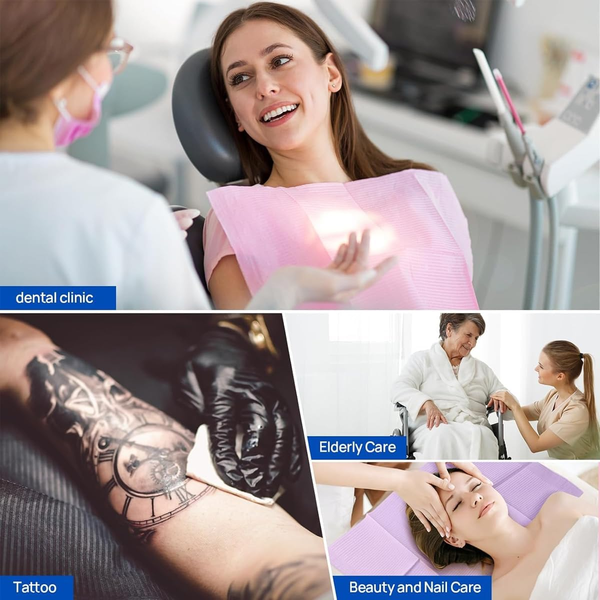 AIMALL 125 PCS Disposable Embroidery Tattoo Cleaning Pad, Waterproof Dental Tablecloth, PE Composite Film, 13.2 X 17.7 Inches - Black image number 6