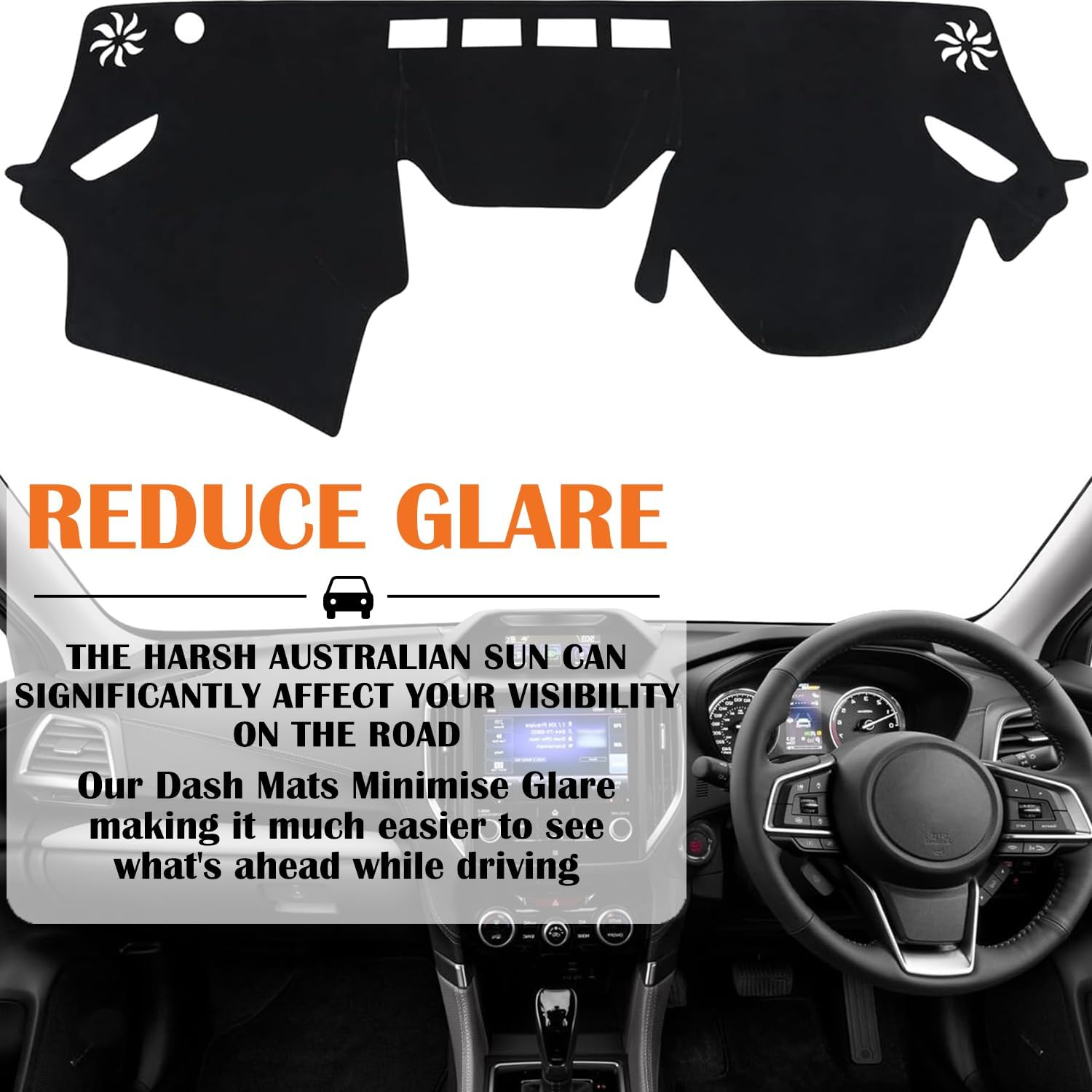 Evervenz Dash Mat for Subaru Forester 2019 2020 2021 2022 2023 2024 Leather（Without HUD） Dash Cover Dashboard Cover Forester02 image number 6