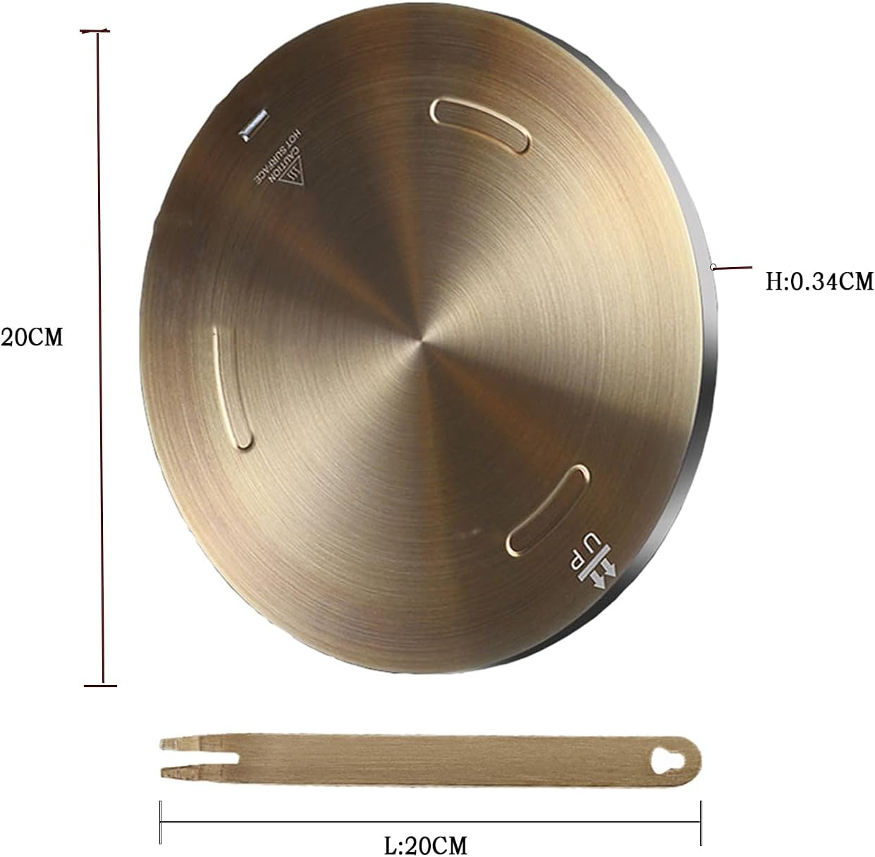 Heat Diffuser Plate, Grouarty Stainless Steel Cooking Induction Adapter Simmer Plate for Electric Gas Glass Cooktop Hob Ring, Induction Cooktop Converter Plate with Handle (7.9Inch)