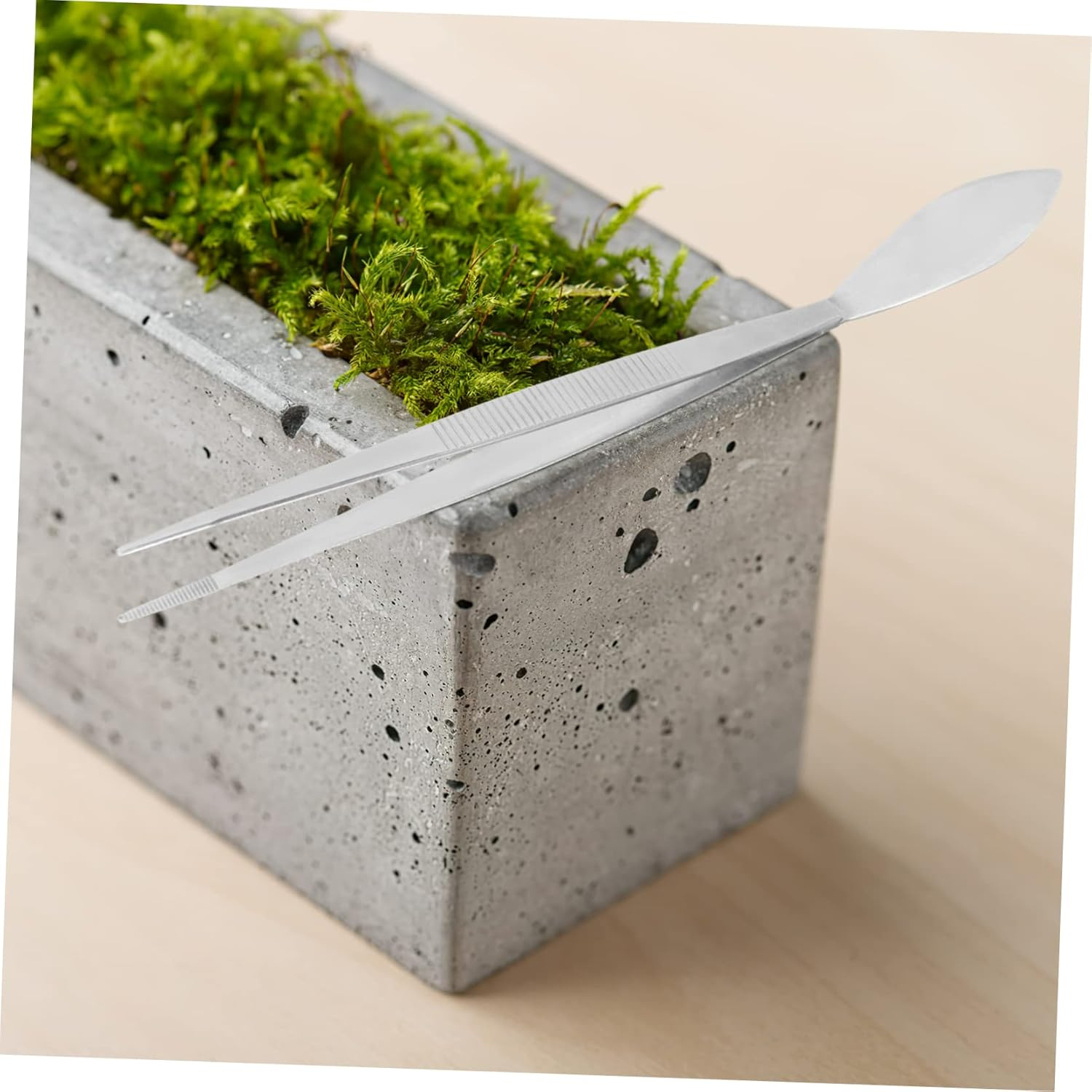 Milisten Stainless Steel Bonsai Tweezers with Ergonomic Handle and Spatula Durable Gardening Tool for Moss Maintenance Plant Pruning and Potted Plant Care Compact Crafting Tweezer For image number 4