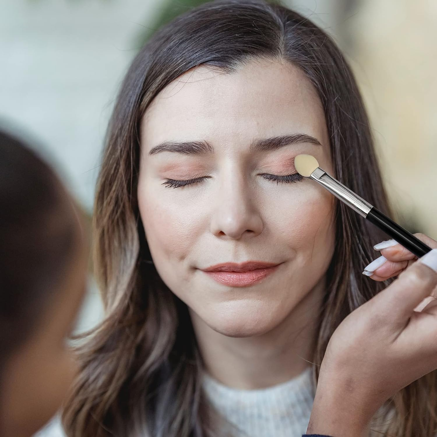 Uorpoto Eyeshadow Applicators Sponge Double Sided Reusable 5Pcs Professional Blendable Organic Foam Tip Makeup Eye Shadow Applicator Brush Set Washable - Hybrid 5Pcs image number 6