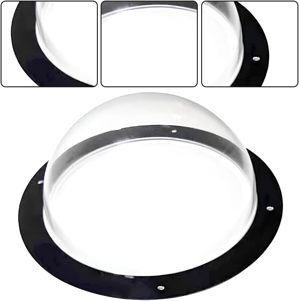 Dog Fence Window,Acrylic Clear View Window,Pet Peek Window,Dome Pet Peek,For Dog or Cat Even Horse Playpen, Outdoor, Boredom,For Safe,Acrylic ,Transparent, Sphere (Black) image number 1