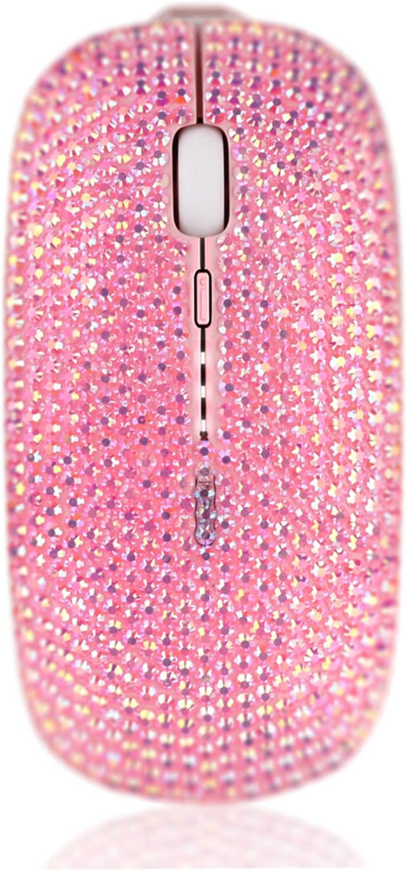 Pink Colorful Bling Luxury Crystal Rhinestone 2.4G Wireless Mouse for Laptop Computer, Cute Mouse for Girls - Pink Colorful image number 3