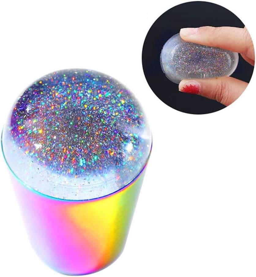 1 Piece Nail Art Stamper Nail Stamper Nail Stamping Kit Silicone Nail Art Stamper Stamping Palette Image Transfer Tool DIY Polish Print Template Manicure Tools(Multicolor)