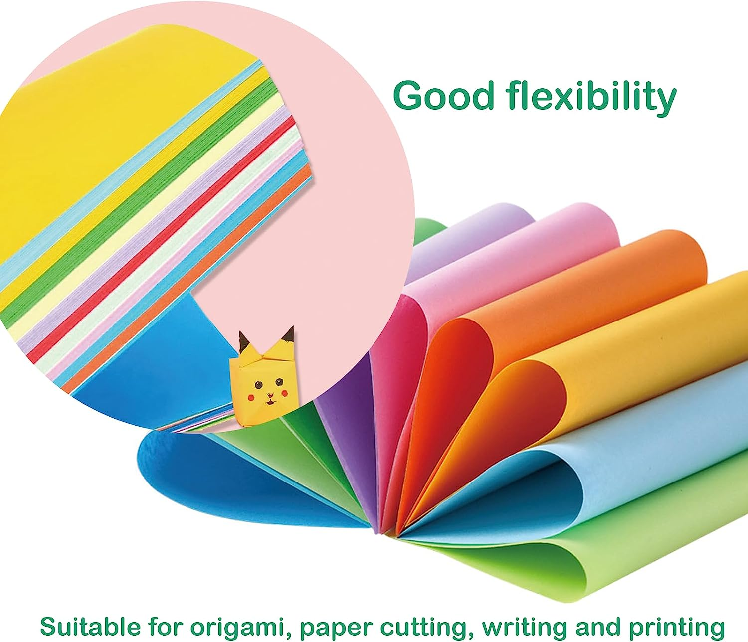 6 Inch Origami Paper,200 Sheets Craft Colored Paper - 10 Vivid Colors,Double Sided Colored Square Paper,Origami Kit Gifts image number 3
