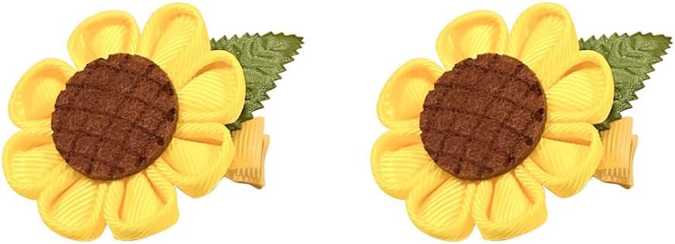 2 Pairs of Sunflower Hair Clips Cute Hair Accessories Flower Hair Barrettes Hairpin Accessories Spring Summer Wedding Birthday Decor (MC3412, 5 * 3.5CM) image number 3